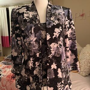 Alex Evenings Black, Gray and Silver Blazer and Matching Tank